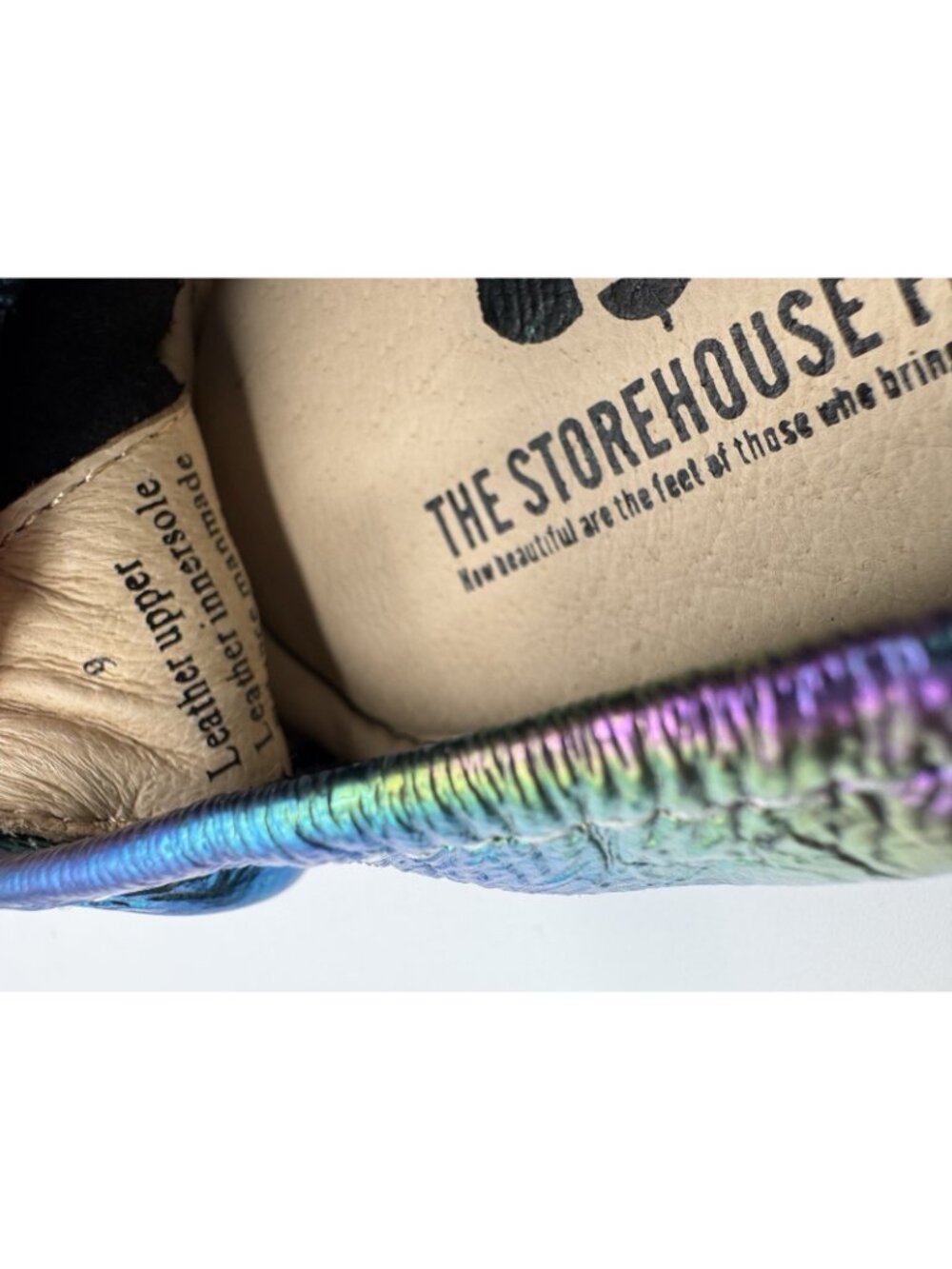 The Storehouse Womens Lucky Clover Rainbow Leather Flats Classic Size 9 Foldable - Picture 8 of 9